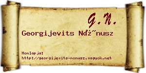 Georgijevits Nónusz névjegykártya